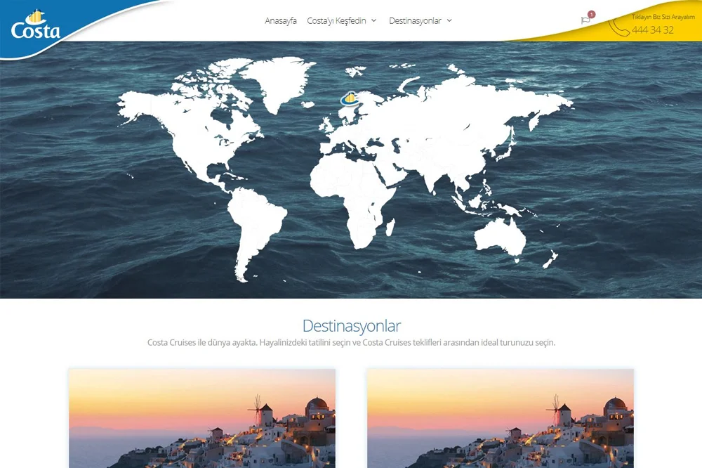 Costa Cruises UI/UX Harita Tasarımı