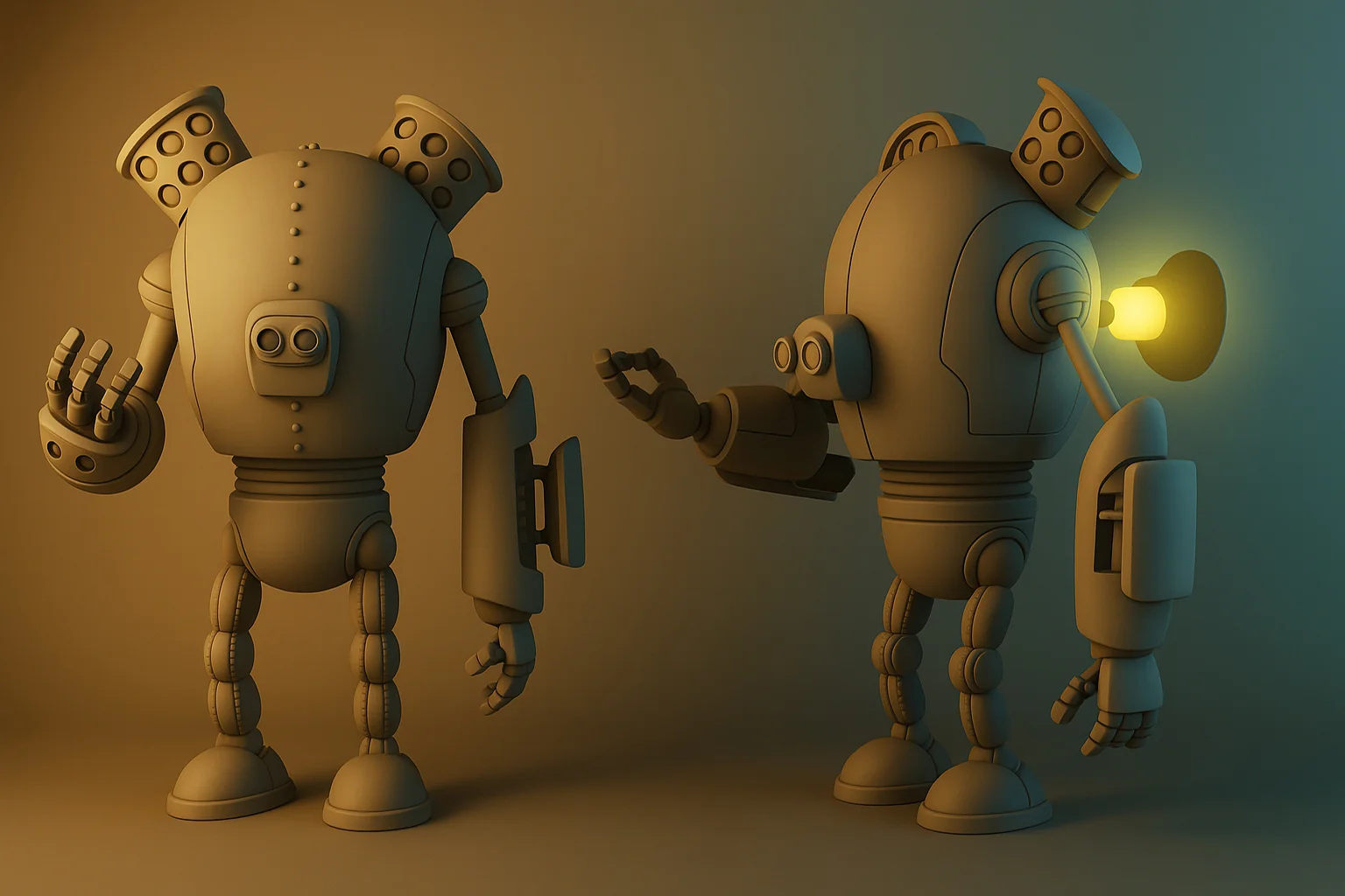 3 Boyutlu Tasarımlar 3D Işıklı Robot Model